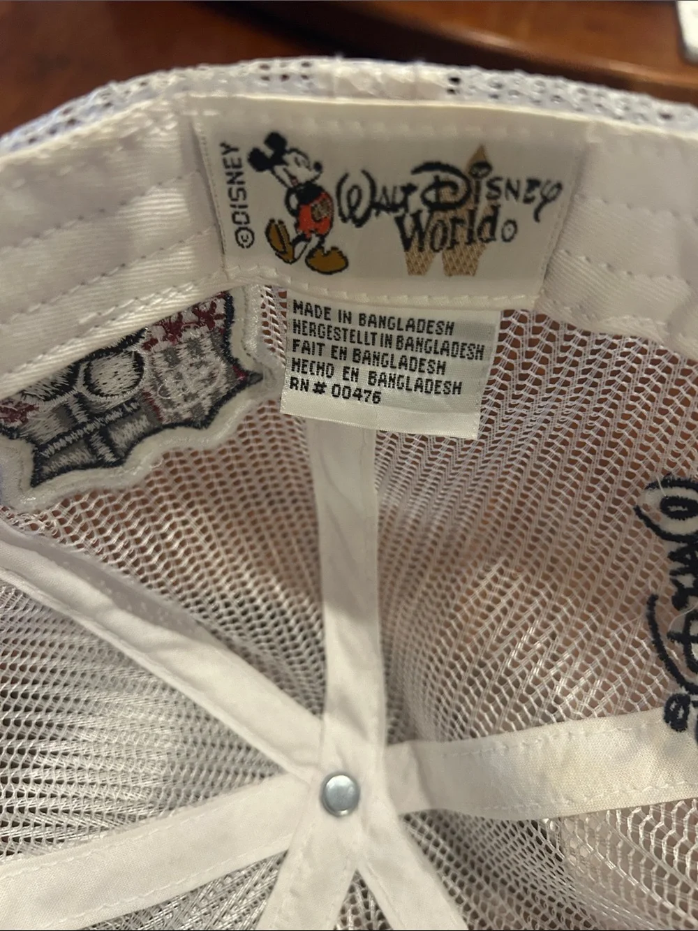 White 'Mickey' Mesh Baseball Cap Walt Disney World